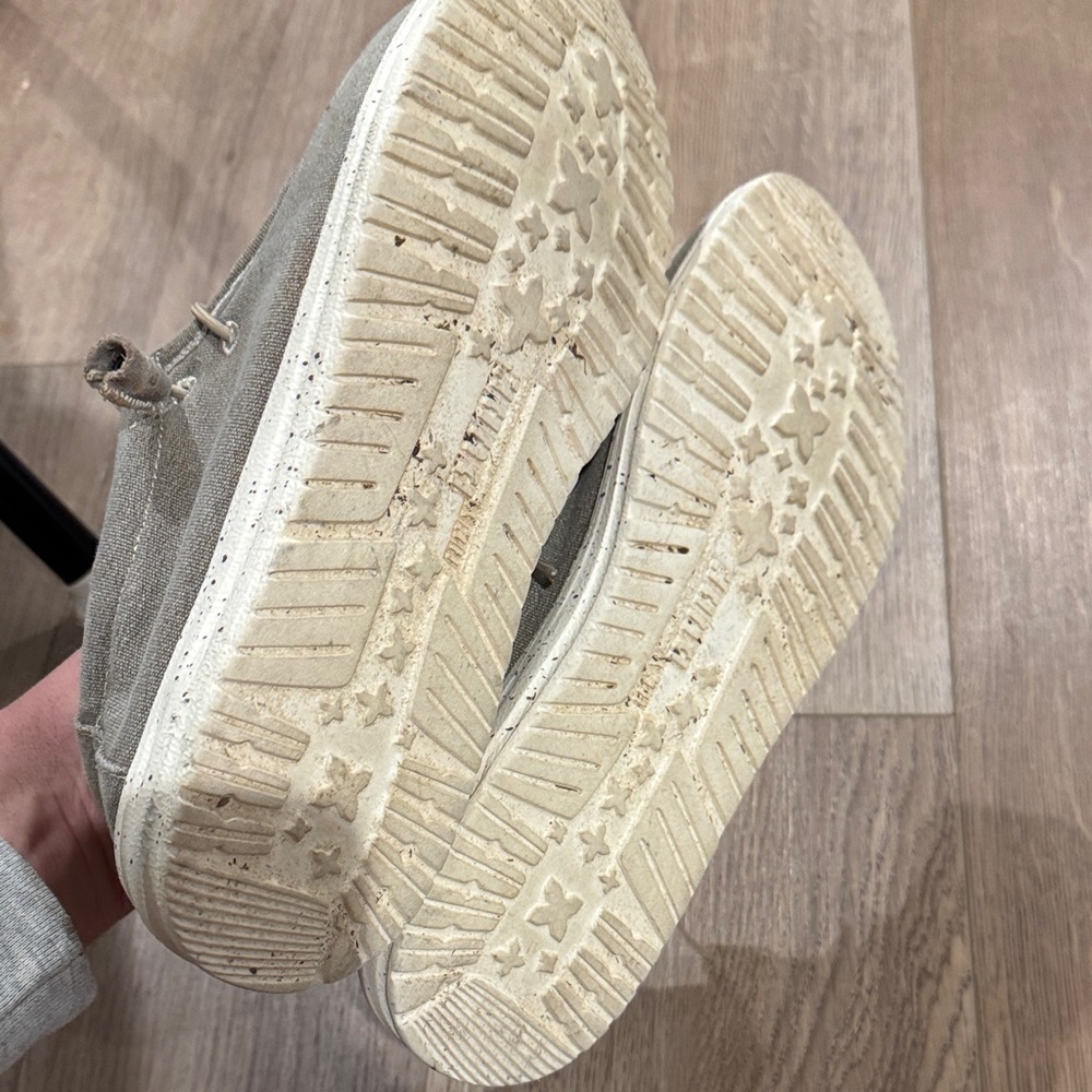 Hey Dude Frayed Edge Slip-On Shoes in Gray and Cream - Picture 6 of 6